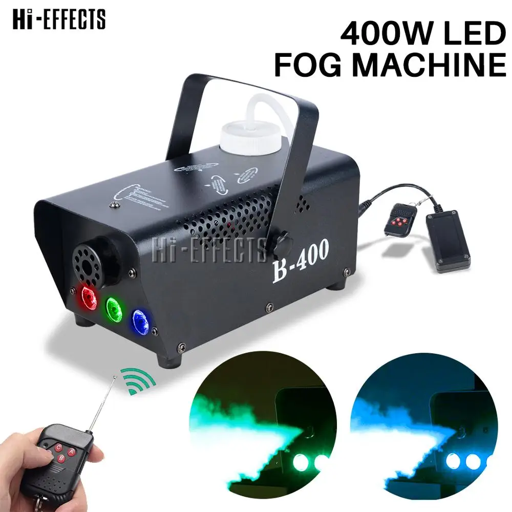 400 Вт LED мини машина для тумана Беспроводная дыма портативный RGB пульт