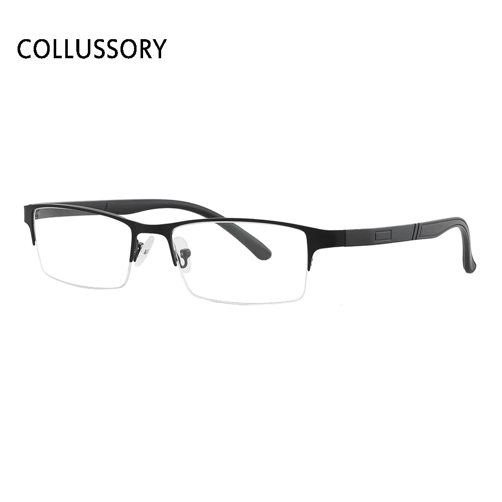 Montura de Metal para gafas graduadas para hombre, montura de media llanta con transparentes, anteojos de negocios sencillos y baratos|De los hombres de Marcos| - AliExpress