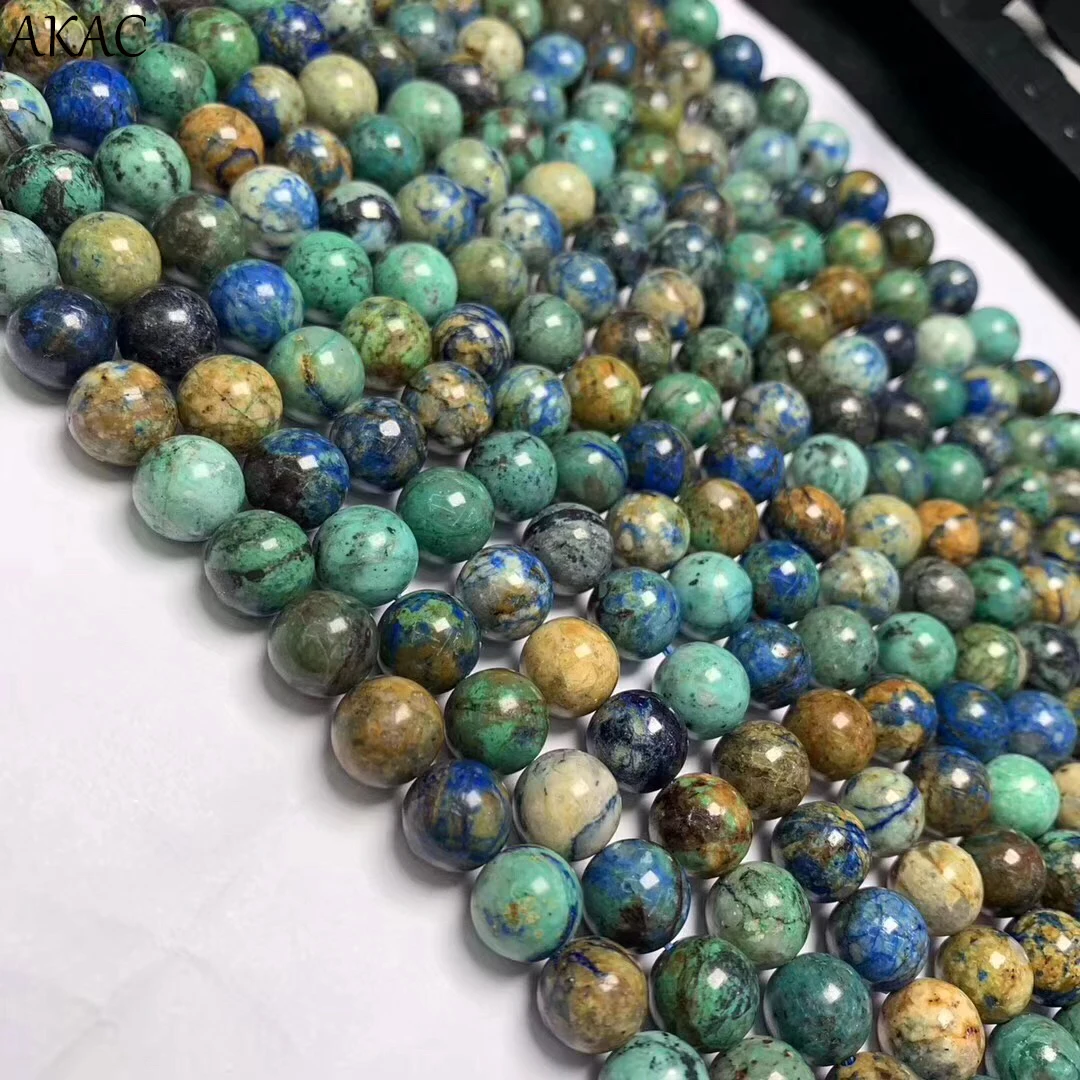 

Free shipping 10mm natural chrysocolla round loose beads for diy making design semi gemstone