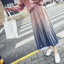 Бархатная юбка для женщин, с принтом, эластичная, высокая талия, миди, длинная, плиссированная, юбки для женщин,, Весенняя модная одежда