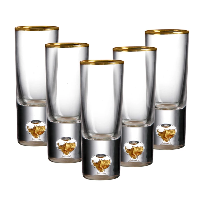 

Crystal glass spirit glass creative shooting glass white wine glass 50ml high-grade gold foil wine