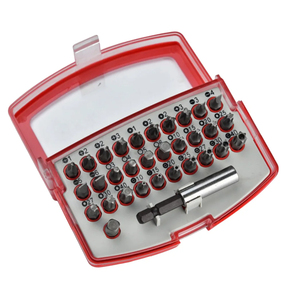 

32Pcs/Set Star Hex Key Torx Mini Electric Screwdriver Bits Holder Kits Chrome Vandium Security Bit Set Tamperproof