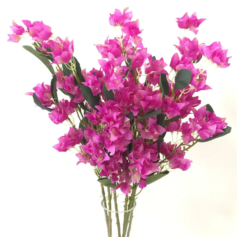NEW 4Pcs Fake Single Stem Bougainvillea Simulation Bougainvilleas Flower Hot Pink Color for