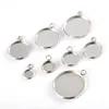 New Arrive 20pcs/lot 6-30mm High Quality Stainless Steel Pendant DIY Base Cabochon Settings Blank Tray For Cameo Jewerly Making ► Photo 2/6