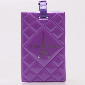 

Travel luggage tag cards fashion Plaid Paris Eiffel Tower creative PVC Travel Essentials boarding card Travel Goods