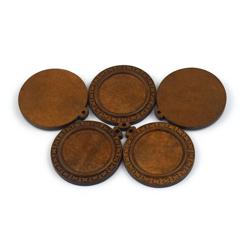 

5PCS/LOT DIY Blank Round Wooden Keychain Handmade Keychain Base Setting Fit 25mm Glass Cabochon Jewelry Making Free Shipping