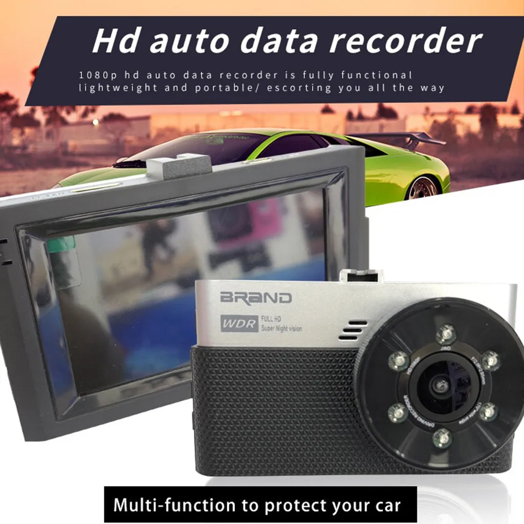 3-дюймовый Full HD 1080P вождение автомобиля Регистраторы автомобиля Камера DVR EDR Автомобильный видеорегистратор с детектором движения Ночное Видение G Сенсор