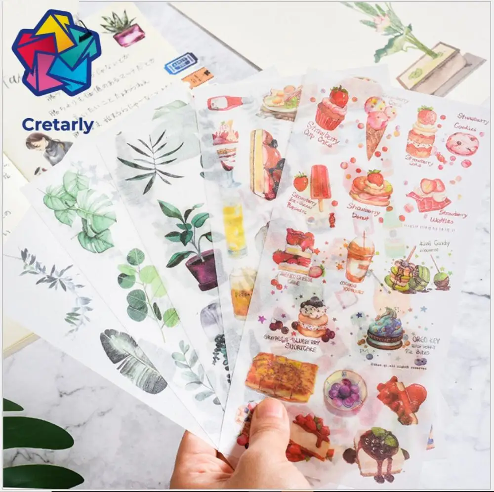 

3 Sheets/pack Creative cute Washi Stickers Decorative Stationery Craft Stickers Scrapbooking Diy Diary Album Stick Label