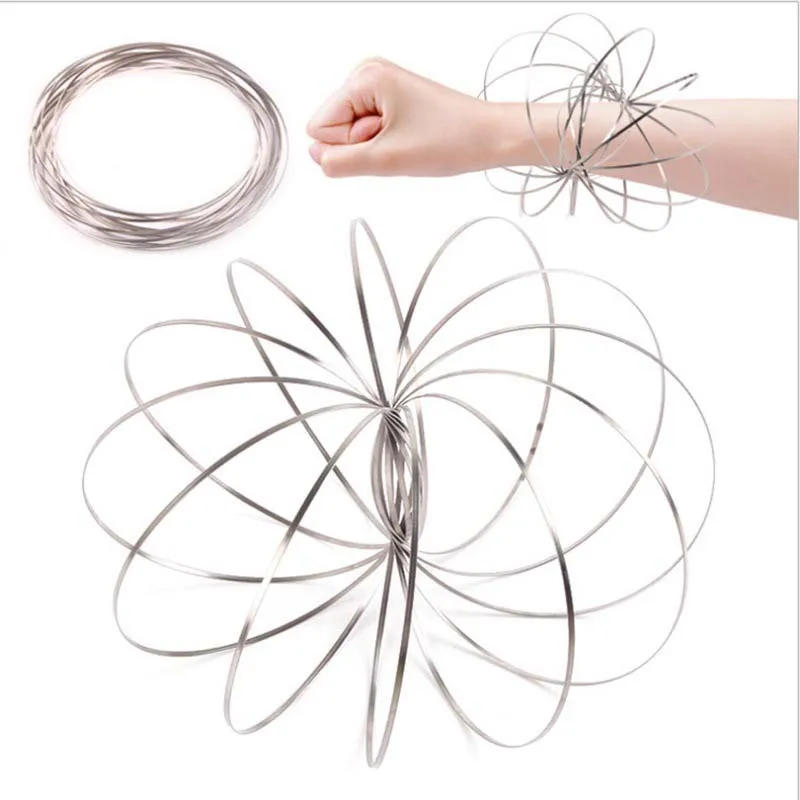 Arm slinky spring Flow Ring Kinetic Spring Toy 3D Sculpture Ring Multi Sensory Fidget Toy  (6)