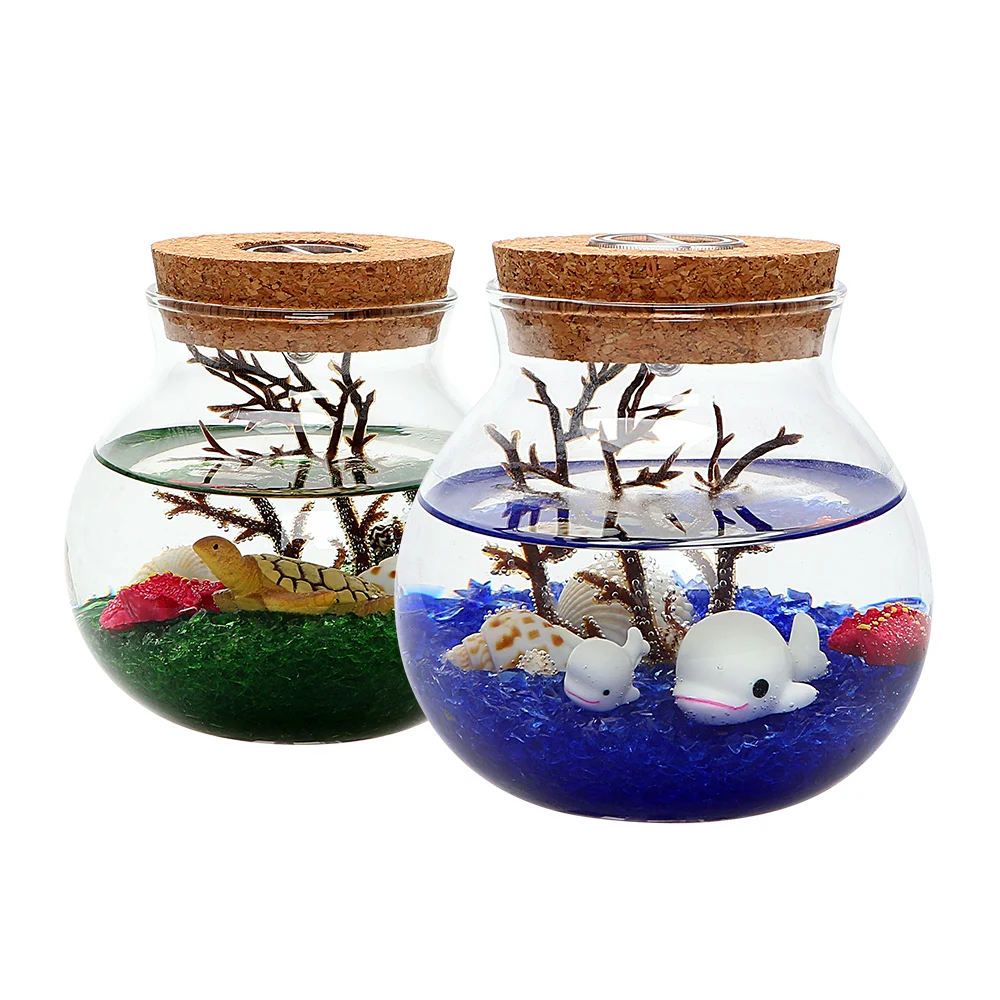 

ITimo RGB Color Changing LED Night Light DIY Ocean Fish Stone Bottle Light Novelty Lighting Seabed Micro Landscape