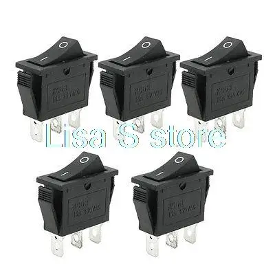

AC 250V 15A 2 Pin SPST Black Rectangle On/Off Rocker Switch 5 Pcs