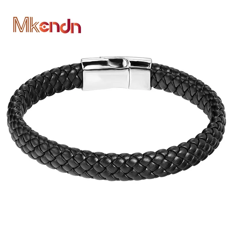 

2017 New Arrival Magnet leather Bracelet Bangle Genuine Leather Hand Chain Buckle friendship men women bracelet