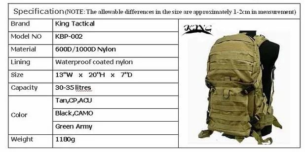 TAD Molle system 600D нейлоновый рюкзак уличная Водонепроницаемая дорожная сумка