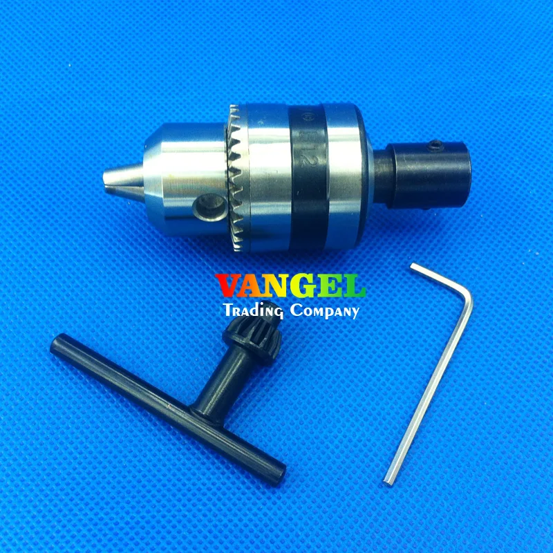 FitSain--5mm-B12 mini drill chuck 1.5-10mm B12 Used for motor shaft 5mm for electric hand drill machine tools pcb drill press new dc 24v 10000rpm 775 motor double ball bearings mini pcb hand drill press drill chuck 0 3 4mm jto miniature electric drill