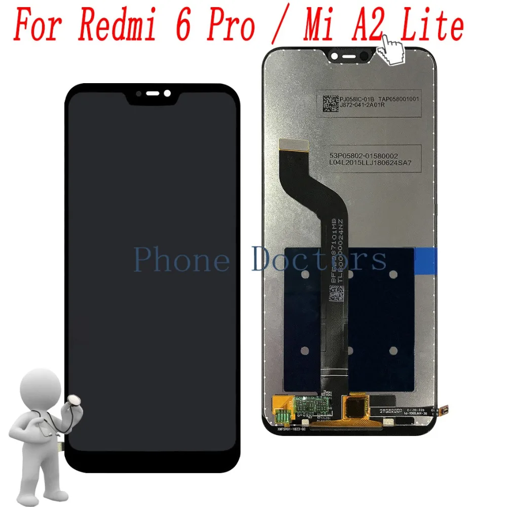 Цена 5,84 для Xiaomi mi A2 Lite M1805D1SG Полный ЖК дисплей + кодирующий преобразователь сенсорного экрана в сборе для Xiao mi Red mi 6 Pro M1805D1SE