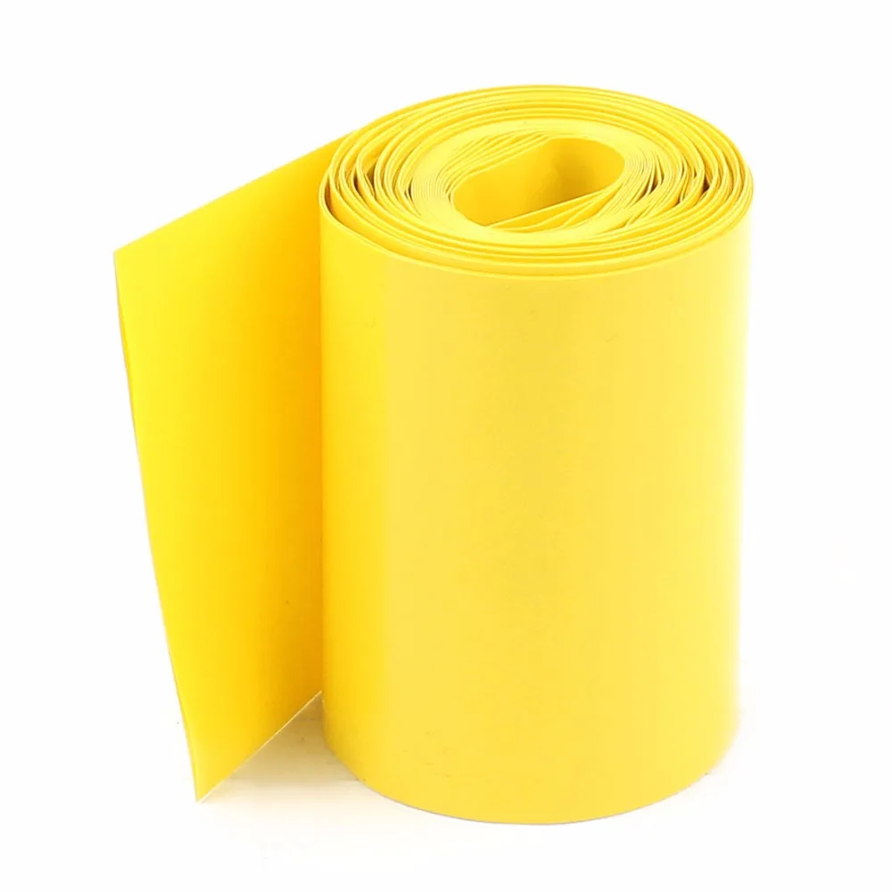 

Uxcell Pvc Heat Shrink Wrap Tube Blue Clear Yellow 5Meters 64Mm Width for AA Battery Pack for Electric Insulation Connect