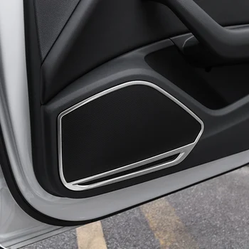 

4pcs Stainless Door Bottom Speaker Decorator Frame Cover Trim For Audi A5 2018 & A4 B9 2017-2018
