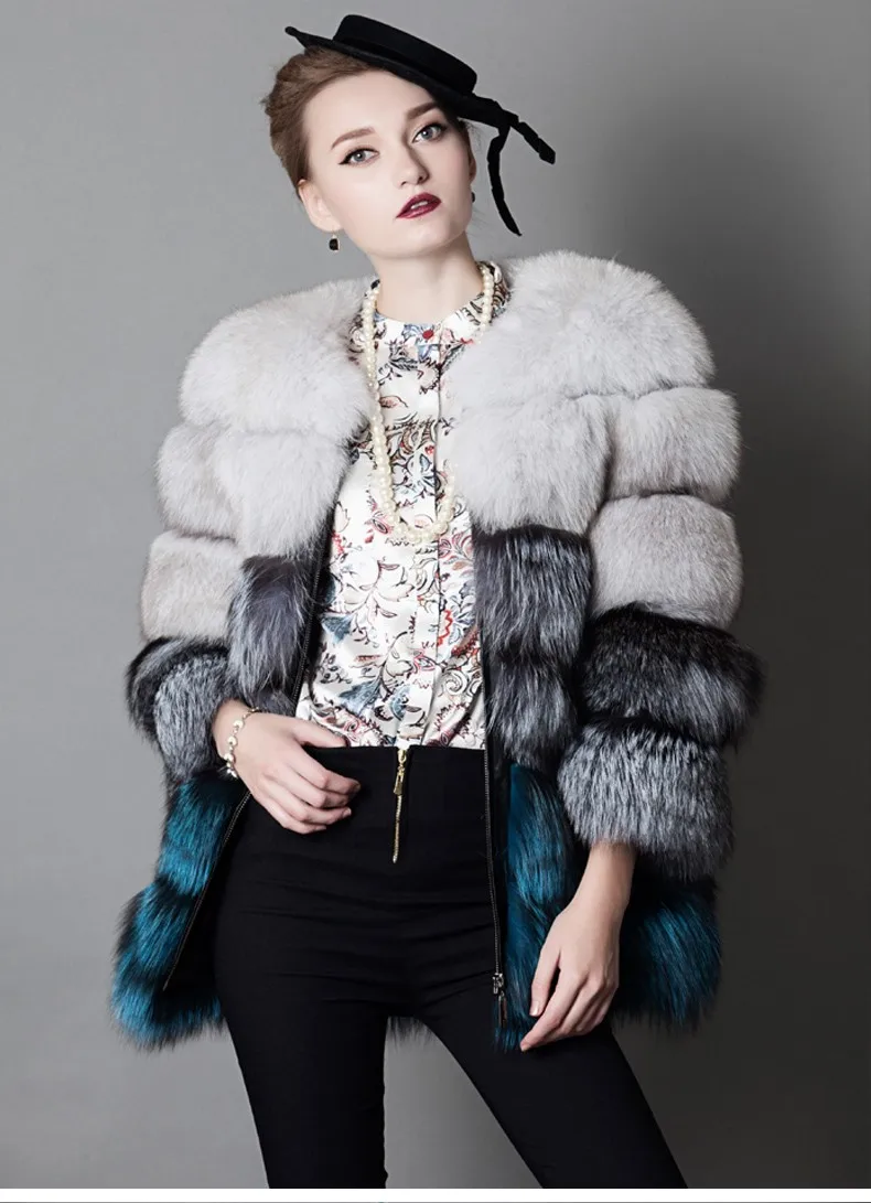 Европейский Манчестерский стиль, модный бренд, натуральный Лисий мех, пальто, потрясающая галерея, женские, три цвета, оттенок, натуральный мех, куртки