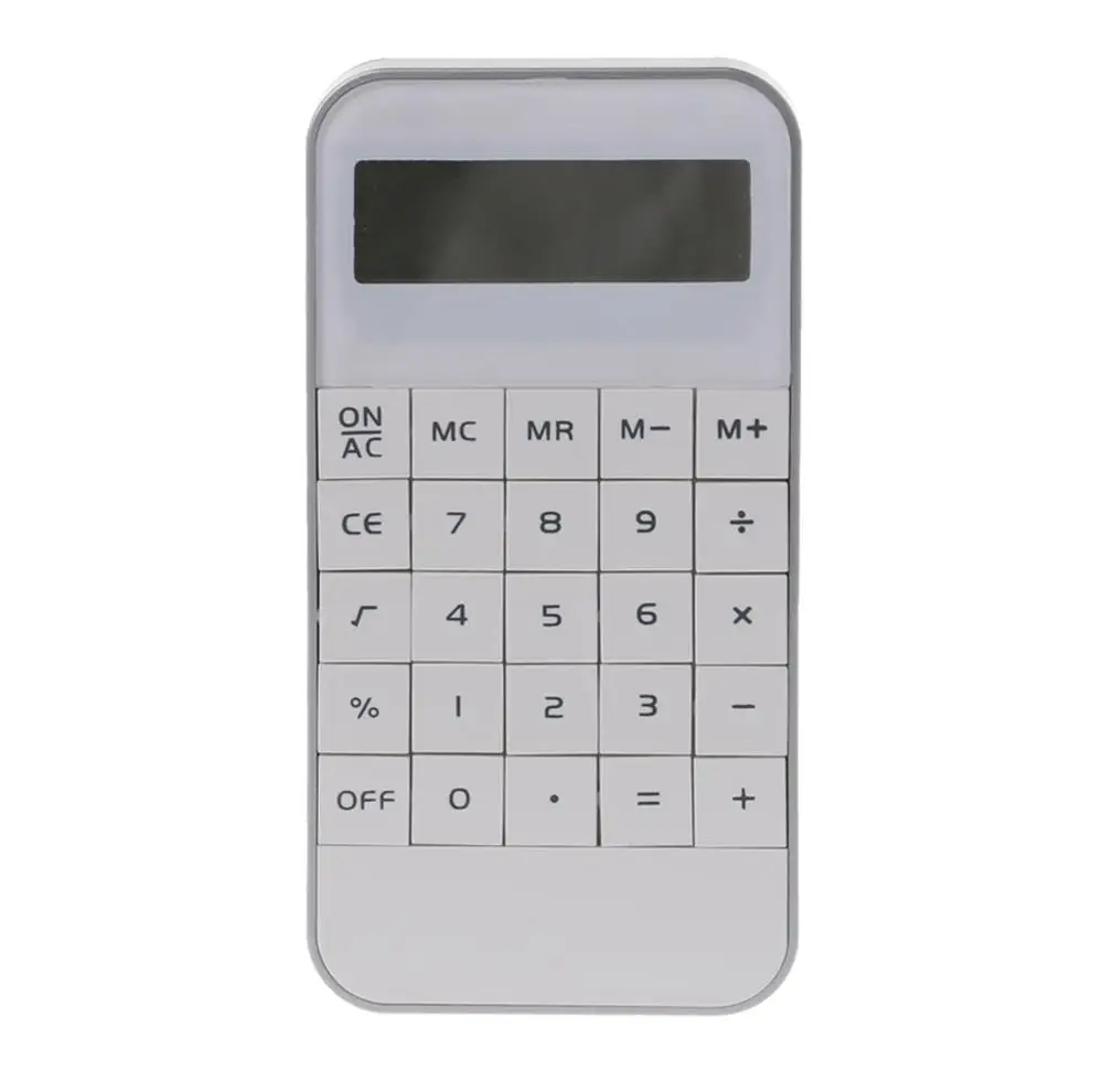 Портативный домашний калькулятор с ЖК-дисплеем, карманный электронный калькулятор для офиса и школы, 11,5x5,9x1,0 см - Цвет: Белый