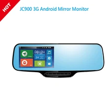3G 1080P Android Mirror Dual Camera Strap Version with WCDMA Tri-Band for Worldwide Google Map Navigation & Parking Video Alarm