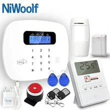 NiWoolf APP RFID GSM SMS сигнализация 433 МГц беспроводной дверной контакт Детектор движения дым пожарная сигнализация домашняя Безопасность GSM сигнализация