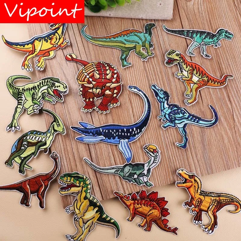 

VIPOINT embroidery dinosaur patches cartoon patches badges applique patches for clothing YX-51