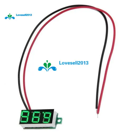 

Free Shipping! 0.36 Inch Mini LED Digital Voltmeter Green Panel Voltage Meter DC 4.7~32V 3-Digit Display Adjustment Voltmeter