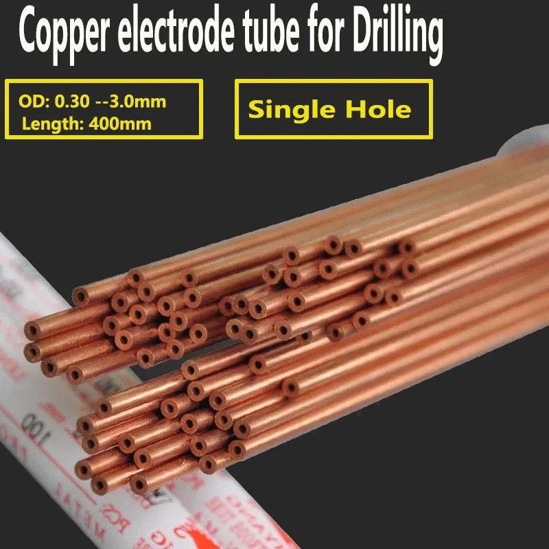 

Drilling Machine Parts Copper Electrode Tube One Hole Diameter 0.3mm to 3.0mm *400mm for EDM Drilling Machine