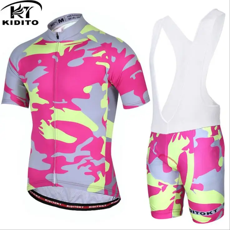 KIDITOKT набор Джерси для велоспорта Забавный Быстросохнущий анти-УФ MTB велосипедный костюм для велоспорта дышащий комплект одежды для горного велосипеда - Цвет: Jersey and Bib Pants