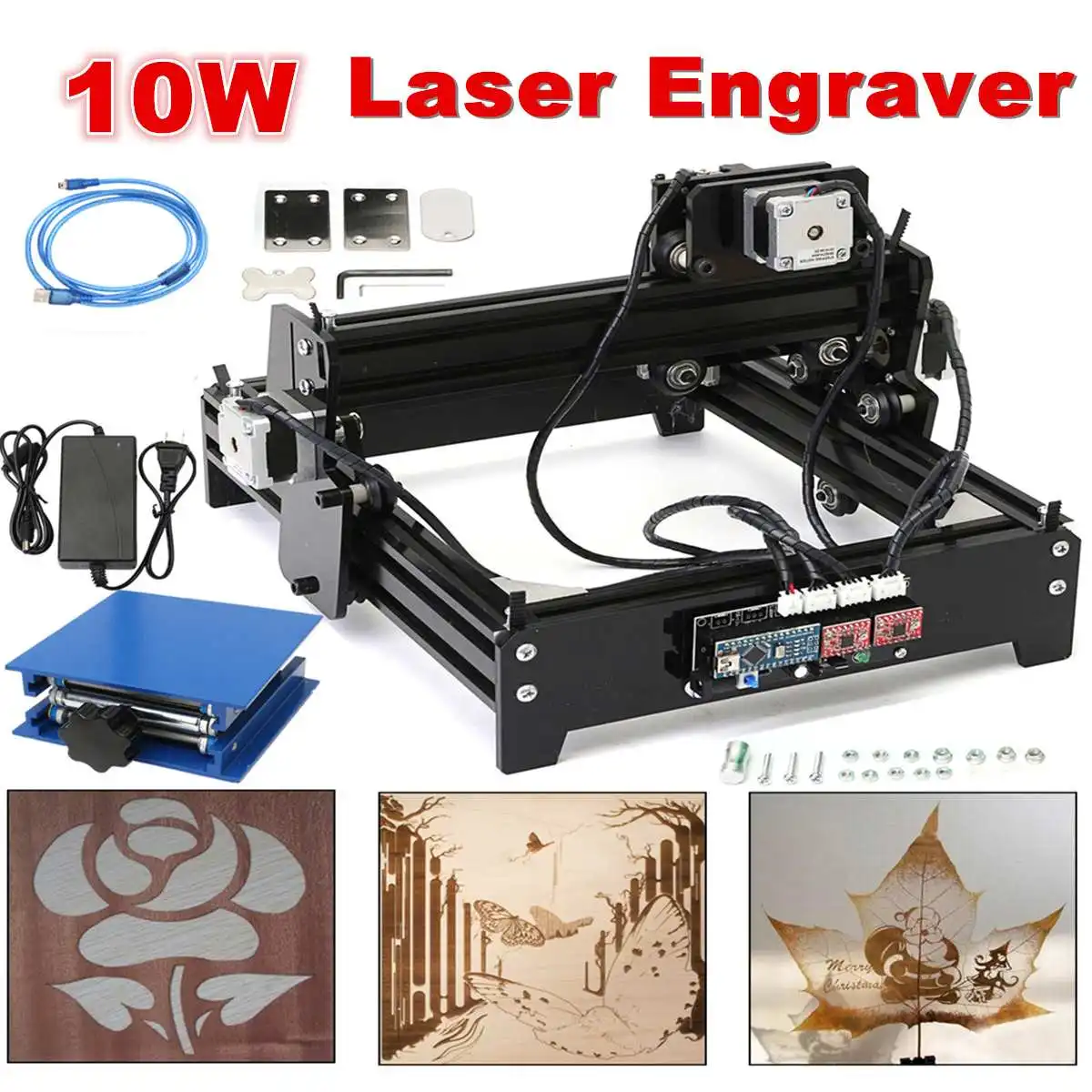 

10W CNC USB Desktop DIY Metal Stone Wood Laser Engraver Marking DIY Engraving Machine Engraving Wood Router Machine