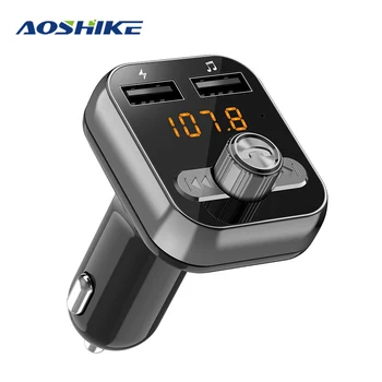 

AOSHIKE FM Transmitter Wireless Bluetooth MP3 Player 3.1A Dual USB Charger Car Kit Handsfree for Universal Phone FM Modulator