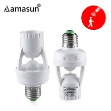 360 градусов PIR индукционный датчик движения Инфракрасный человек E27 разъем светодиодный светильник датчик переключатель База держатель лампы для коридора лестницы