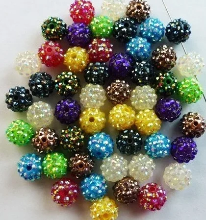 

Mixed Random 15 Color 10MM Resin Rhinestone Beads,Ball Chunky Beads for Necklace DIY Basketball Wives JewelryJewelry crystal