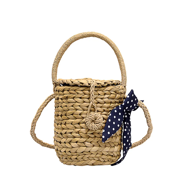 

2019 new portable straw bag fashion Korean version of the tide simple woven beach bag Ladies bag fashion shoulder Messenger bag