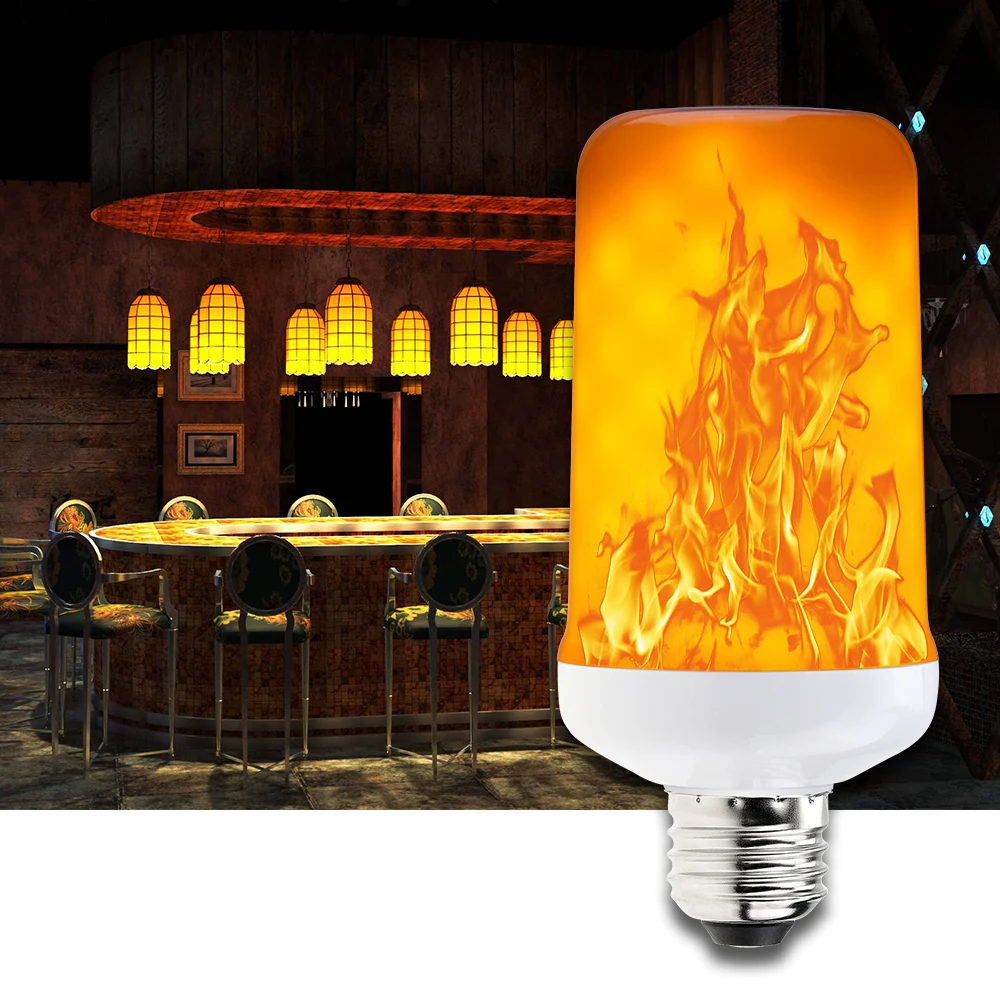 

E27 LED Flame Lamp E14 LED Flame Effect Light Bulb E26 LED Simulation Fire Candle Bulb 7W Decorative Christmas Lights Two modes
