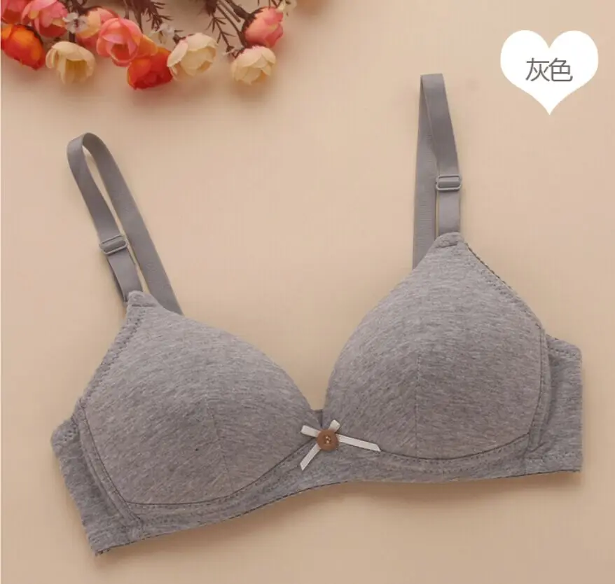 

Cute girl bra series development of cotton underwear bra thin section no rims developmental snap-on # 6063 Free shipping