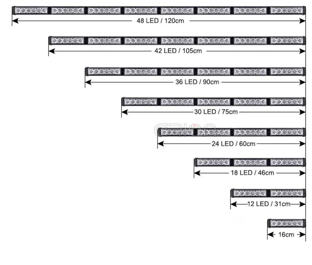 12," до 47" Светодиодный проблесковый светильник для автомобилей и грузовиков, мигающий полицейский аварийный сигнальный фонарь 12 В/24 В
