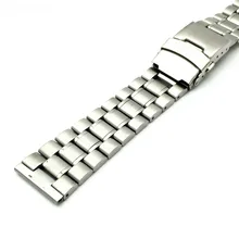 HQ Stainless Steel Watchband 20mm 22mm 24mm Silver Solid Link Watch Band Strap Replacement Bracelet for Men Women 3 Spring Bars high quality silver 18mm 20mm stainless steel watchbands strap bracelet for men women watches replacement with spring bars