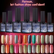 MDSKL Platinum Series UV Nail Polish 10ML Diamond Glitter Gel Nail Polish Nail Art Nail Gel Polish UV LED Soak-Off Glitter Glue