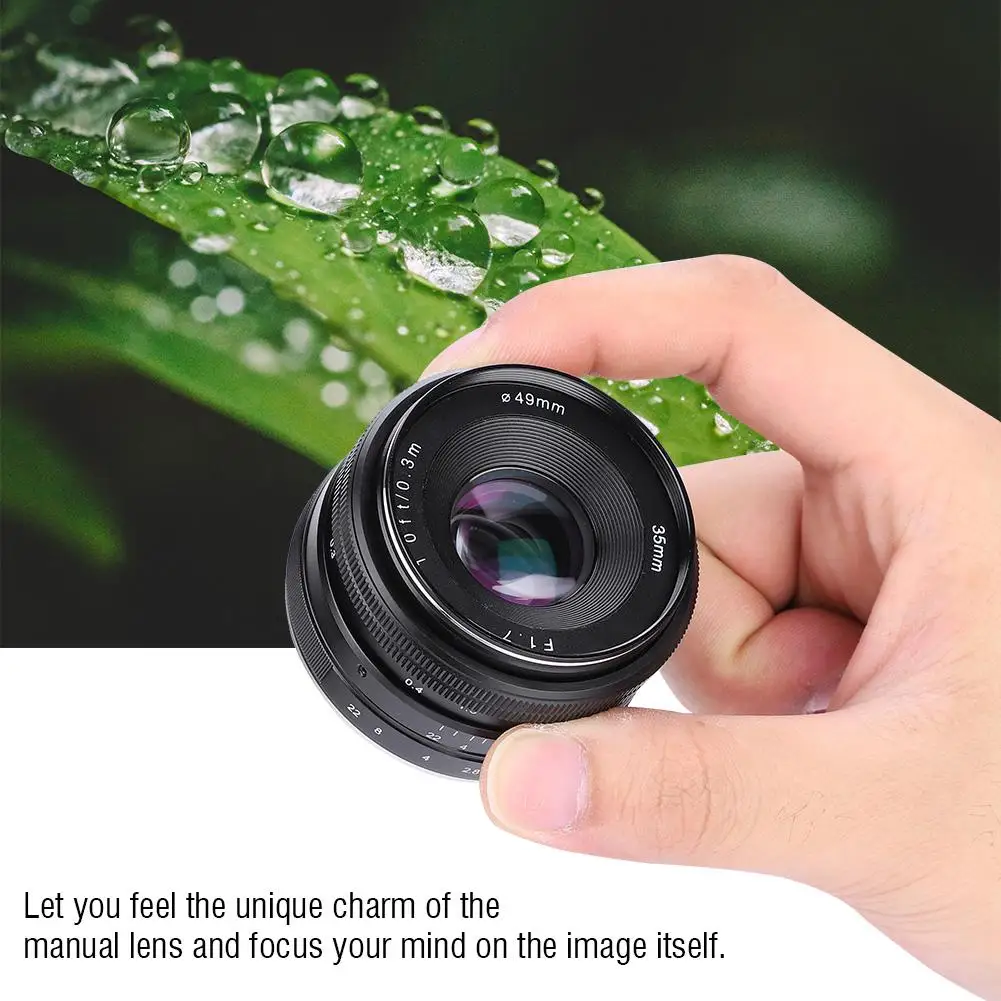 35 мм F1.7 Большая диафрагма ручной фокусировки APS-C объектив для EOS-M для sony-E для Fuji-X для M4/3 для Nikon-Z Mount беззеркальная камера