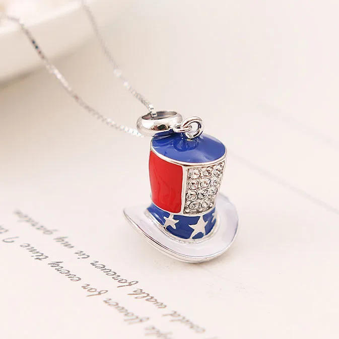 

Mini Enamel CZ Star Foolscap 925 Silver Pendant