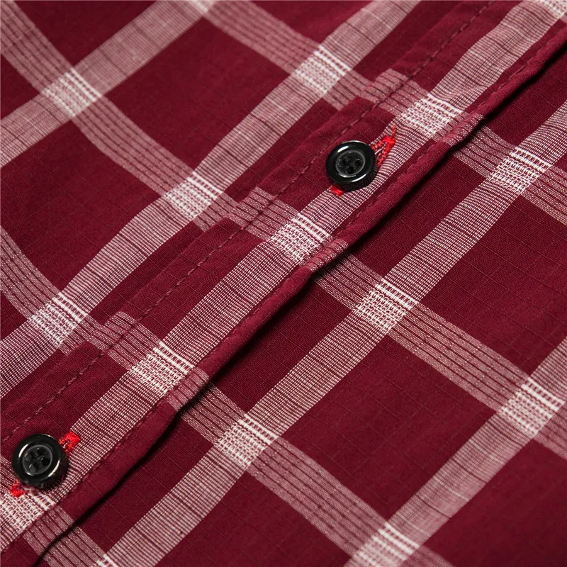 Casual Men's Long Sleeve Plaid Dress Shirt Cool Classic 100% Cotton Male Social Work Business Dress Shirt Tops Camisa Masculina (6)
