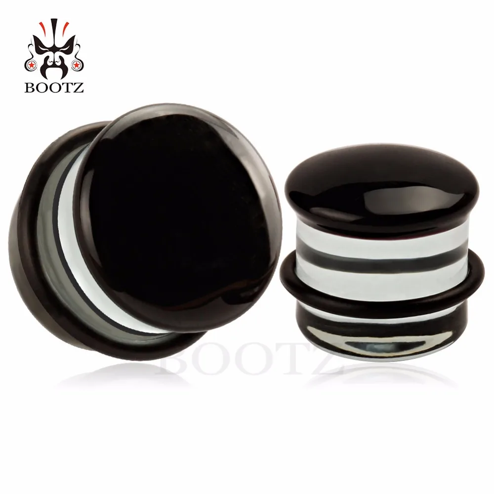 Wholesale Price Glass Single Flared Ear Plugs Tunnel Body Jewelry Earrings Gauges Piercing Expanders Stretchers 44PCS