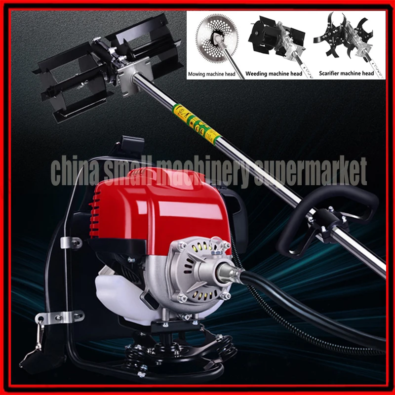 

4 power stroke Piggyback Long pole lawn mower weeder; eradicator; grubber; weeding machine scarifier; loosener; ripper rooter