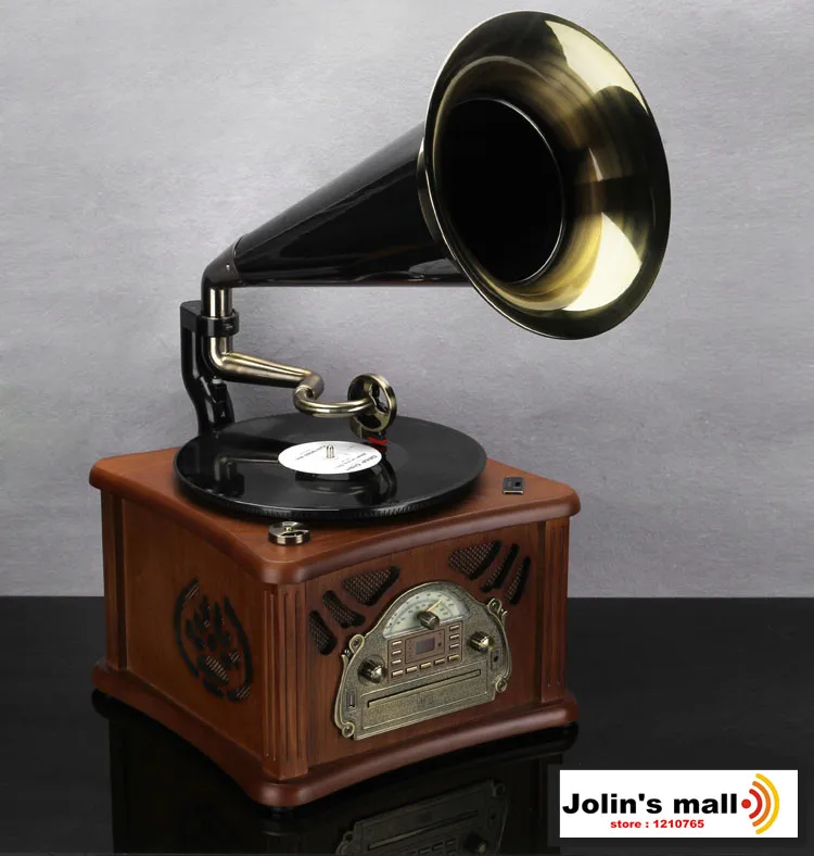 Высоко Класс Винтаж Small Horn ретро граммофон виниловых пластинок LP плеер для