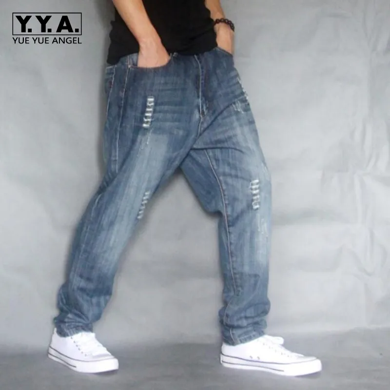 Buy Top Brand Mens Cargo Jeans Pants Hole Ripped Hip