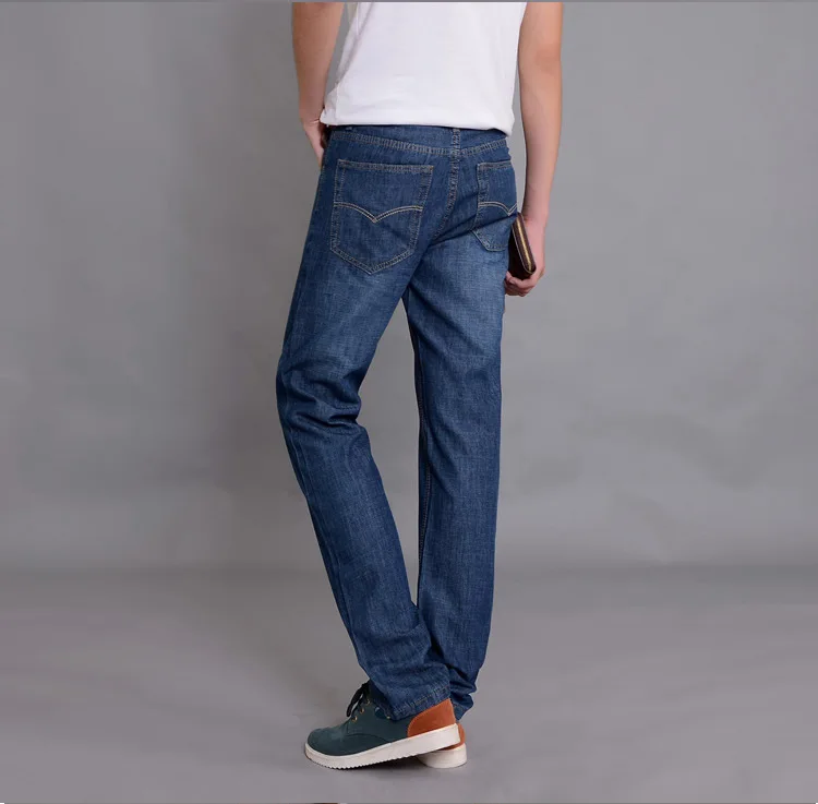 Brand Men's Jeans Spring summer Business Casual Loose Long Pants Male Solid Straight Jeans For Men factory Price  (2)