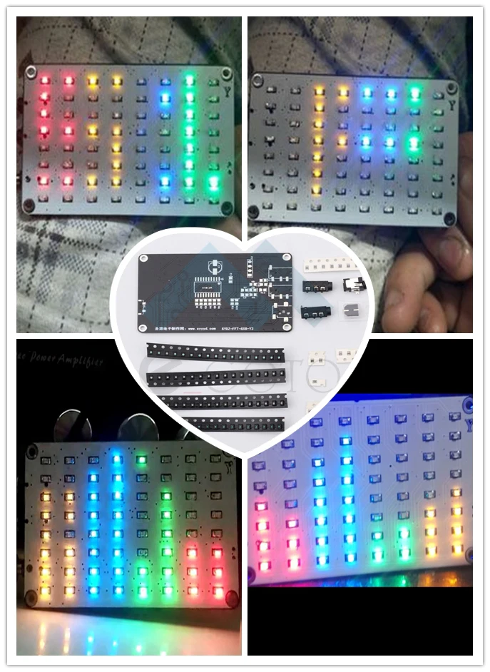 Аудио спектр светодиодный индикатор 4 цвета 8x8 5 В FFT Голосовое управление матрица светодиодный красный/синий/зеленый/желтый электронный DIY наборы