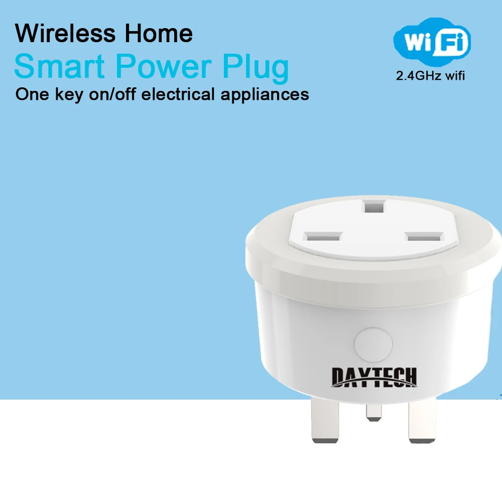 

DAYTECH Smart Home WiFi Socket Mini Smart Power Plug APP Control Timing Outlet for Alexa/ Google Assistant/ITFFF UK Plug