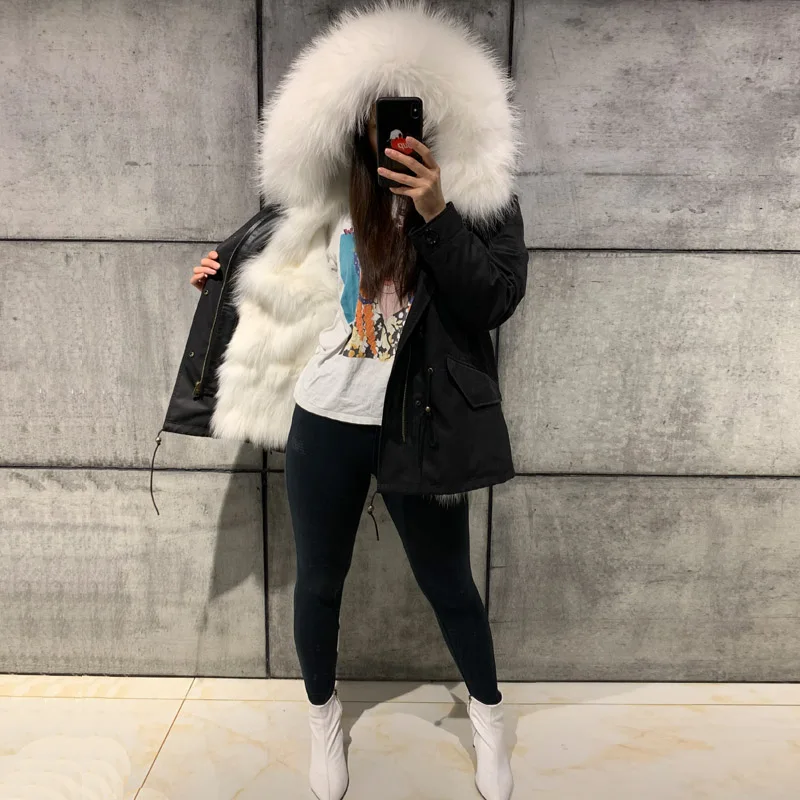

women real fur parka high quality lady natural fur parka fox fur lining long